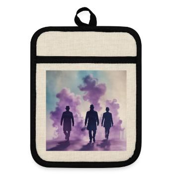 My Darkside - Pot holders with rubber back - linen/black  - Front