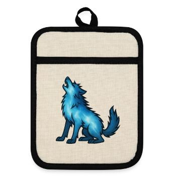 Animal de l’âme et être gardien : Loup-garou - Maniques avec dos en caoutchouc - lin/noir  - Devant
