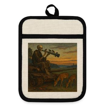 The quiet after the storm - Pot holders with rubber back - linen/black  - Front