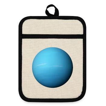 Uranus - Planet Uranus - Pot holders with rubber back - linen/black  - Front