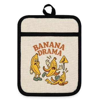 Banana Drama Cartoon Trio - Maniques avec dos en caoutchouc - lin/noir  - Devant