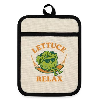 Lettuce Relax at Hamaka - Pot holders with rubber back - linen/black  - Front