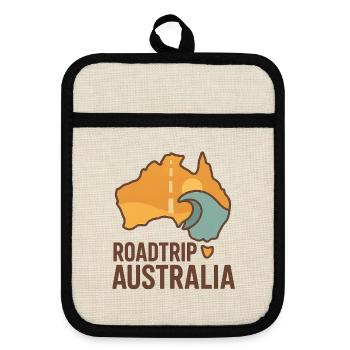 Road Trip Australia – Chemise de voyage d’aventure - Maniques avec dos en caoutchouc - lin/noir  - Devant