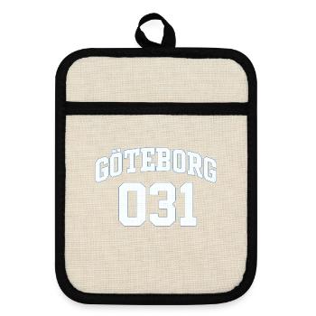 Gothenburg, 031 Jersey - Pot holders with rubber back - linen/black  - Front