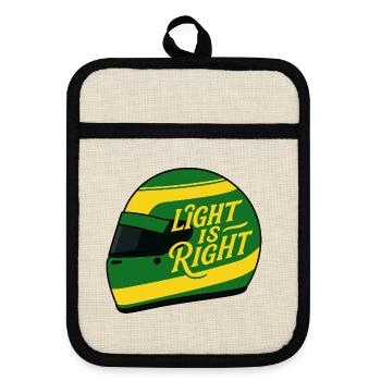 Light is right - Pot holders with rubber back - linen/black  - Front