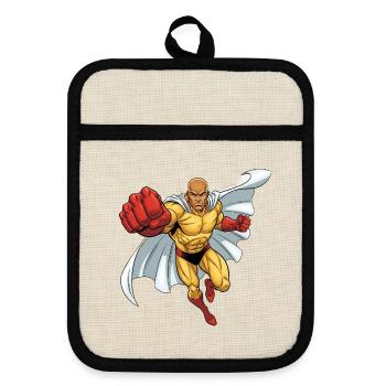 Supperheld Hero Power Jump Sans Cheveux Avec Tête Chauve - Maniques avec dos en caoutchouc - lin/noir  - Devant