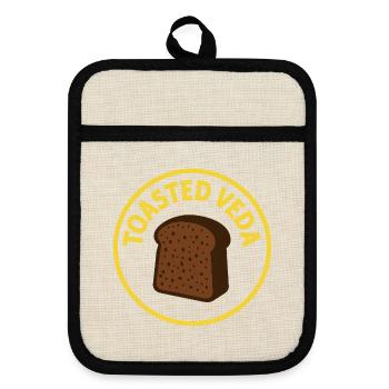 Toasted Veda - Pot holders with rubber back - linen/black  - Front