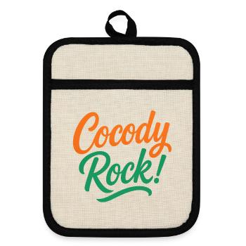 Cocody Rock - Pot holders with rubber back - linen/black  - Front