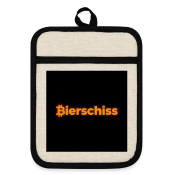 Bierschiss Malle - Topflappen mit Gummirückseite - Leinen/Schwarz  - Vorne