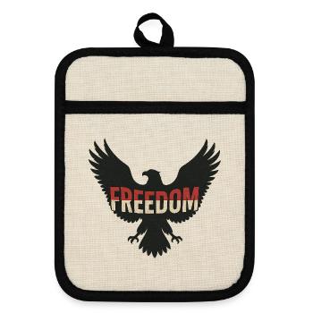 Aigle de la liberté - Maniques avec dos en caoutchouc - lin/noir  - Devant