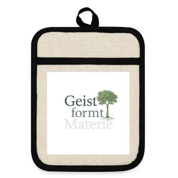 Spirit Shapes Matter Tree - Pot holders with rubber back - linen/black  - Front
