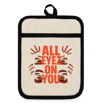 ALL EYEZ ON YOU – Neon Street Art Design - Maniques avec dos en caoutchouc - lin/noir  - Devant