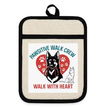 Pawsitive Walk Crew Coeur Pattes - Maniques avec dos en caoutchouc - lin/noir  - Devant