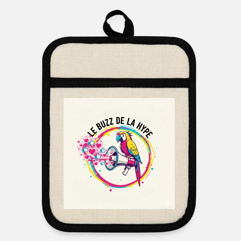 Perroquet Buzz  - Maniques avec dos en caoutchouc - lin/noir 