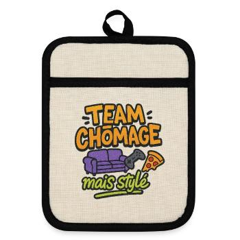 Team chomage mais stylé - Maniques avec dos en caoutchouc - lin/noir  - Devant
