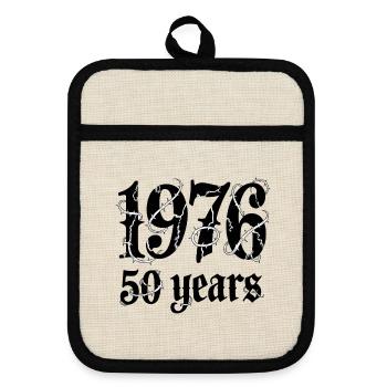 Est1993 59 Years Barbed Wire - Pot holders with rubber back - linen/black  - Front