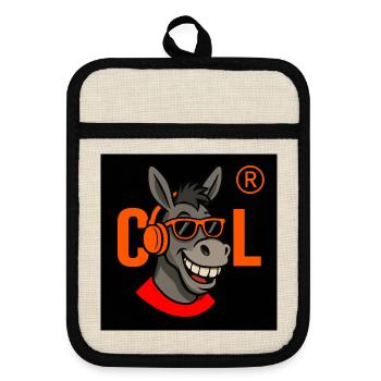 Cool Donkey DJ Logo - Maniques avec dos en caoutchouc - lin/noir  - Devant