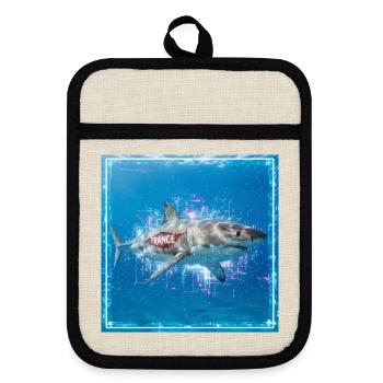 Requin de Transe - Maniques avec dos en caoutchouc - lin/noir  - Devant