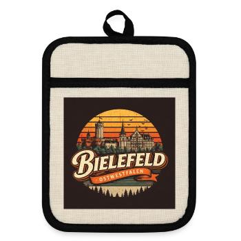 Bielefeld Merge – BUSE en design urbain - Maniques avec dos en caoutchouc - lin/noir  - Devant