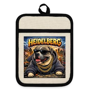 Style de rue Heidelberg Bulldog - Maniques avec dos en caoutchouc - lin/noir  - Devant