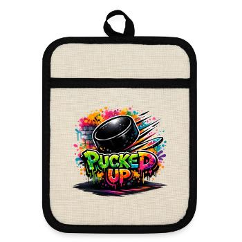 Puck de graffiti complètement déformé - Maniques avec dos en caoutchouc - lin/noir  - Devant