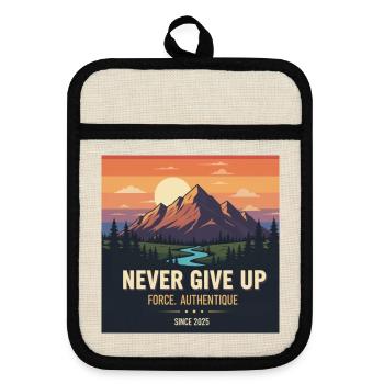 Never Give uP - Maniques avec dos en caoutchouc - lin/noir  - Devant