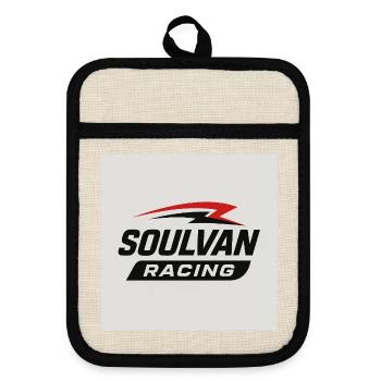 Graphique de l’emblème de Soulvan Racing - Maniques avec dos en caoutchouc - lin/noir  - Devant