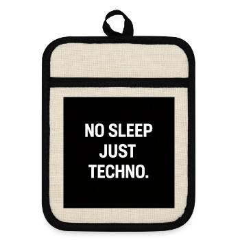 Pas de sommeil, juste Techno - Maniques avec dos en caoutchouc - lin/noir  - Devant
