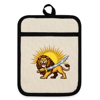 Persian Lion Persia Iran - Pot holders with rubber back - linen/black  - Front