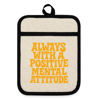actitud_mental_postiva - Pot holders with rubber back - linen/black  - Front