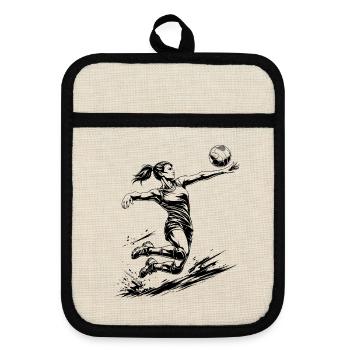 Puissance de volley-ball – Joueuse dynamique - Maniques avec dos en caoutchouc - lin/noir  - Devant