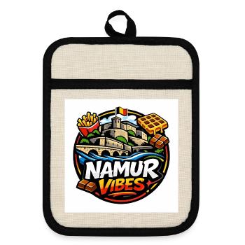 Namur Streetwear Culture Logo – Belgium Urban - Maniques avec dos en caoutchouc - lin/noir  - Devant