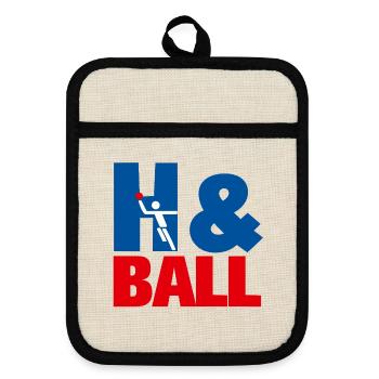 Graphismes sportifs de handball H&Ball - Maniques avec dos en caoutchouc - lin/noir  - Devant
