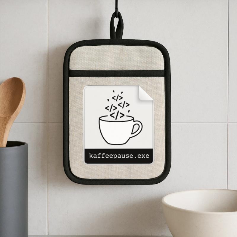 Kaffeepause.exe - IT Programmieren Informatik Code Topflappen mit Gummirückseite