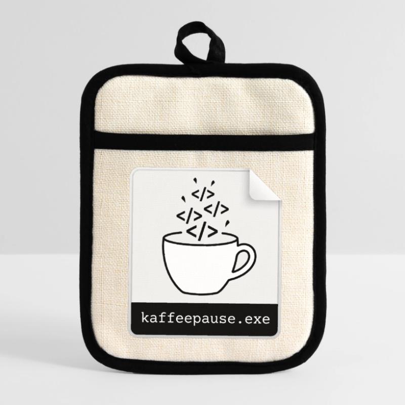 Kaffeepause.exe - IT Programmieren Informatik Code Topflappen mit Gummirückseite