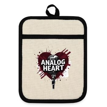 Heartbeat of Music - Topflappen mit Gummirückseite - Leinen/Schwarz  - Vorne