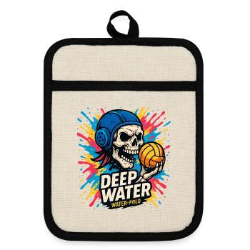 Crane DEEPWATER Water Polo - Pot holders with rubber back - linen/black  - Front