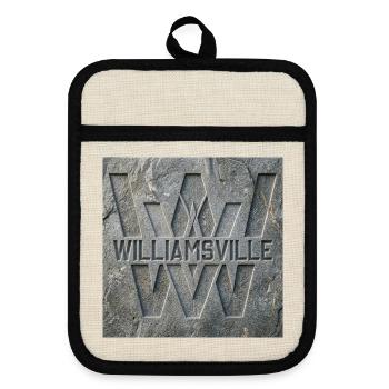 WILLIAMSTOWN TOWN OF HEART - Pot holders with rubber back - linen/black  - Front