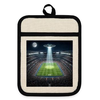 Match nocturne dans le stade de football illuminant l’OVNI - Maniques avec dos en caoutchouc - lin/noir  - Devant