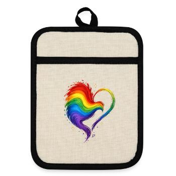 Regenbogen_Design_Heart - Maniques avec dos en caoutchouc - lin/noir  - Devant