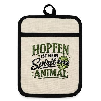 Le houblon est mon animal spirituel - Maniques avec dos en caoutchouc - lin/noir  - Devant