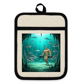 Collection de dessins animés GIDAGI Fitness - Maniques avec dos en caoutchouc - lin/noir  - Devant