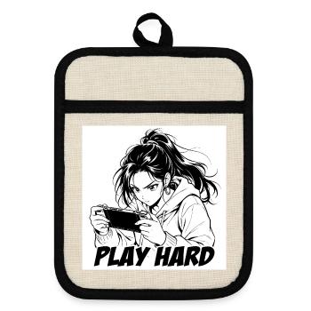 Play Hard Manga Gamer - Maniques avec dos en caoutchouc - lin/noir  - Devant