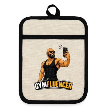 Gymfluencer – Bête Selfie – Édition Barbe - Maniques avec dos en caoutchouc - lin/noir  - Devant