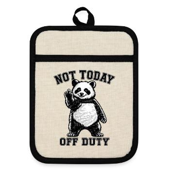 Not Today Off Duty Panda - Topflappen mit Gummirückseite - Leinen/Schwarz  - Vorne