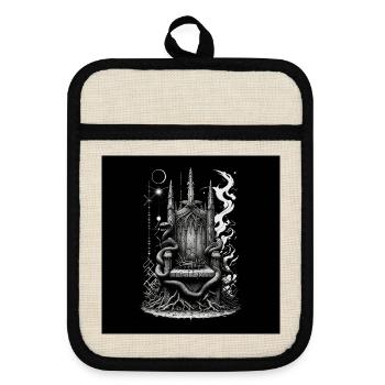 The throne of the fallen sovereign - Pot holders with rubber back - linen/black  - Front