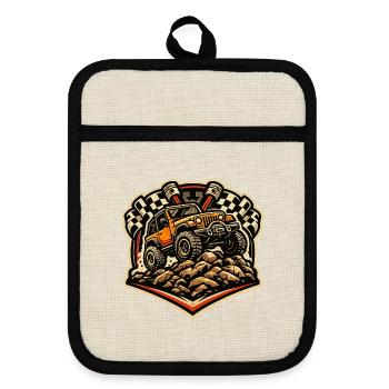 Badge Tout-Terrain Jeep Rockcrawl - Maniques avec dos en caoutchouc - lin/noir  - Devant
