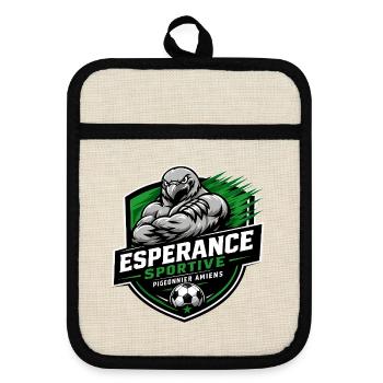 Aigle sportif vert et noir - Maniques avec dos en caoutchouc - lin/noir  - Devant