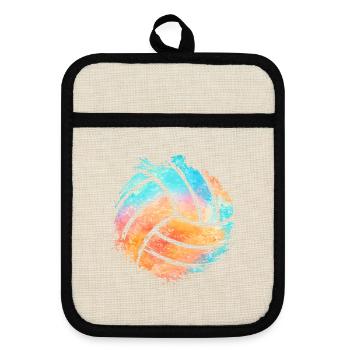 Volleyvall sur la plage - Maniques avec dos en caoutchouc - lin/noir  - Devant