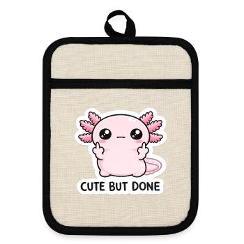 Diction du Dragon Chibi Rose - Maniques avec dos en caoutchouc - lin/noir  - Devant